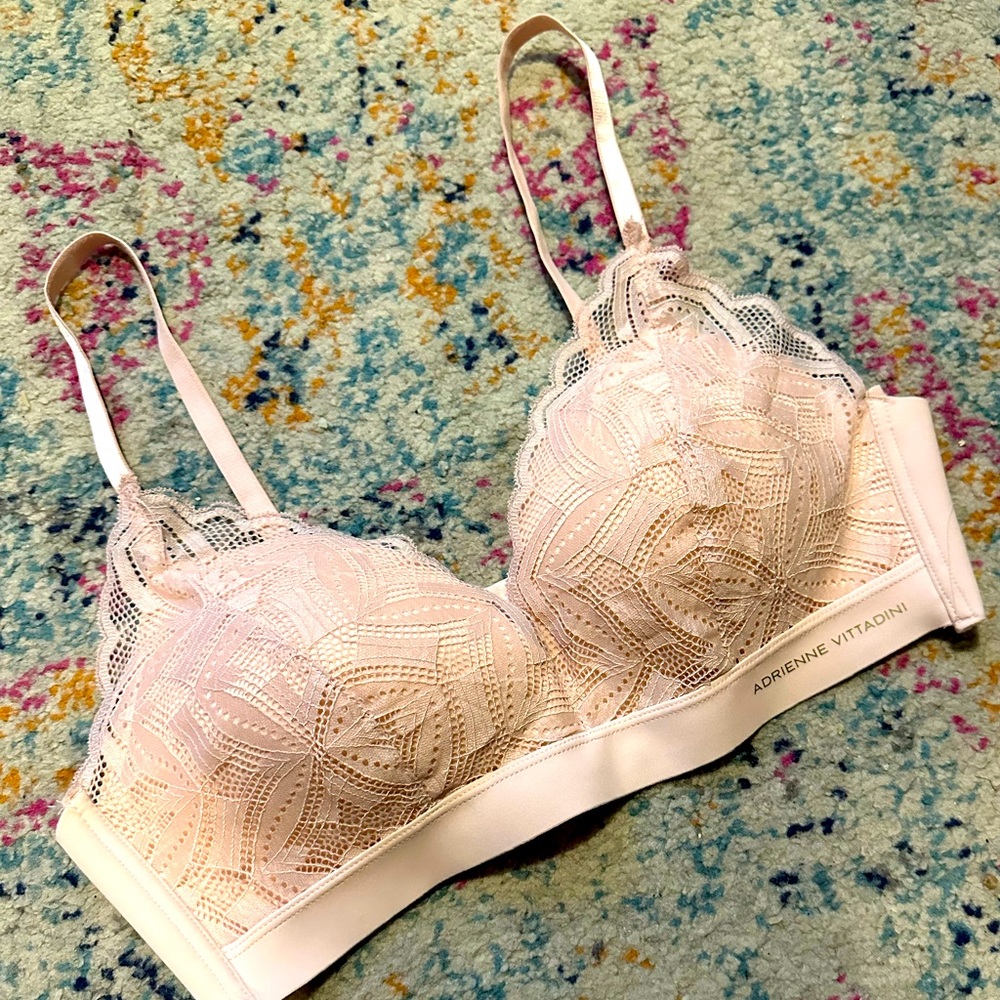 Adrienne Vittadini light pink lace bralette 38C